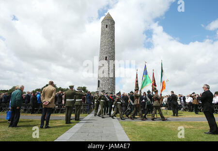 Une cérémonie à l'île d'Irlande Parc de la paix à Messines, Belgique pour commémorer la bataille de Messines Ridge. Banque D'Images