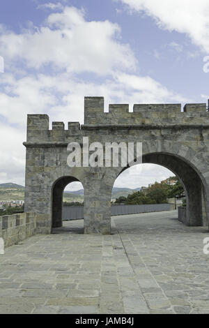 Arch château de pierre dans la construction de l'architecture ancienne Navarre Banque D'Images