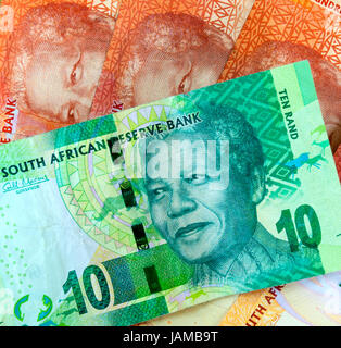 South African Rand billets de monnaie avec l'image de Nelson Mandela Banque D'Images