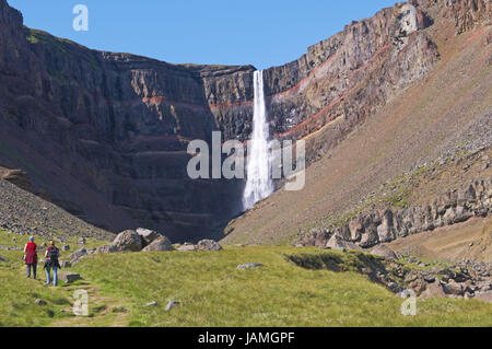 L'Islande, Esatfjord,la Hengifoss cascade, Banque D'Images