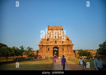 Brihadeeswara Temple de Thanjavur, Tamil Nadu, Inde. L'un des sites du patrimoine mondial de l'UNESCO. Banque D'Images