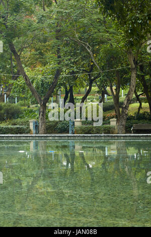 Étang, Parc Victoria, Causeway Bay, Hong Kong, Chine Banque D'Images