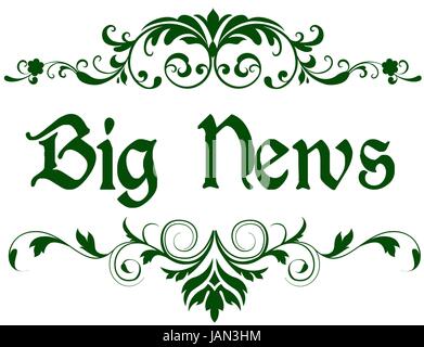 Cadre vert avec grande nouvelle du texte. Image concept Illustration Banque D'Images