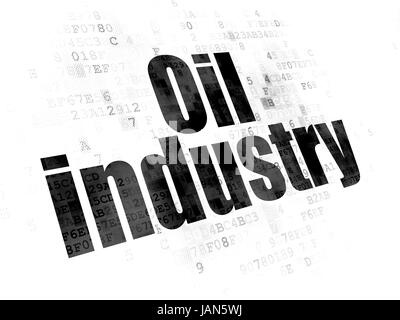 Concept de l'industrie : Industrie pétrolière Pixelated texte noir sur fond numérique Banque D'Images
