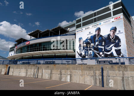 L'Amalie Arena centre-ville de Tampa en Floride USA. Avril 2017 Banque D'Images