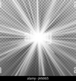 Les rayons lumineux vecteur. Vecteur de l'effet de lumière. Light Rays Burst.isolé sur fond transparent. Vector Illustration de Vecteur