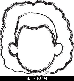 Dessin silhouette de femme sans visage moitié du corps, avec t-shirt et pin up hairstyle swirl vector illustration Illustration de Vecteur