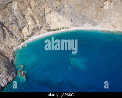 Glyka Nera Beach Crete Grèce Photographie aérienne Banque D'Images