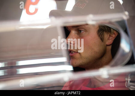 Alghero, Italie, 7 juin 2017. Rally d'Italia Sardegna. Andreas Mikkelsen (ni conducteur) à l'intérieur de sa nouvelle voiture Citroen C3 WRC. Credit : Giacomo Altamira/Alamy Live News Crédit : Giacomo Altamira/Alamy Live News Banque D'Images