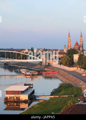 La Hongrie, Szeged, Cathédrale, Tisza, Inner City Bridge, Banque D'Images