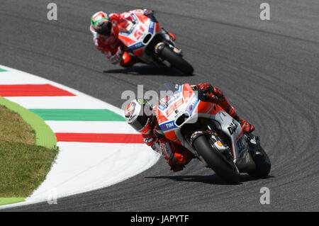 MUGELLO - ITALIE, 3 juin : Ducati rider Espagnol Jorge Lorenzo en 2017 GP MotoGP OAKLEY de l'Italie au circuit du Mugello le 3 juin 2017 Banque D'Images