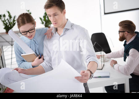 Young businesspeople working together