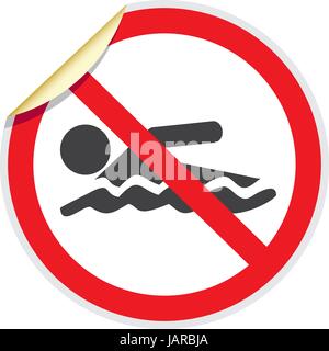 Aucun signe de natation dans le vecteur décrivant les activités interdites Illustration de Vecteur
