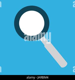 L'icône recherche vecteur avec loupe dans la blue box Illustration de Vecteur