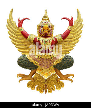 Statue de Garuda isolated on white, with clipping path Banque D'Images