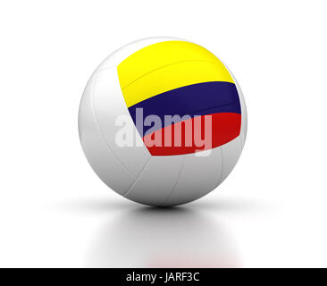 L'équipe de volley-ball de Colombie (isolé avec clipping path) Banque D'Images