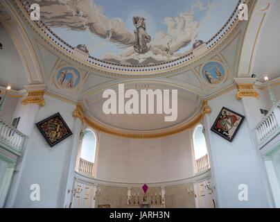 Intérieur de l'église baroque décorée, Dorset, Angleterre. Banque D'Images