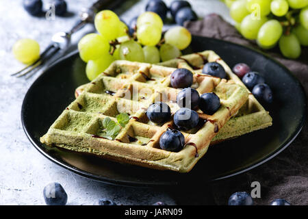 Gaufres aux raisins verts Banque D'Images