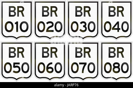 Collection de boucliers de routes routes fédéral brésilien. Banque D'Images