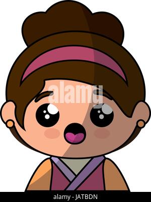 Japanese girl Cute cartoon Illustration de Vecteur