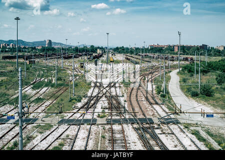 La ville de chemin de fer de la gare de triage de Bologne Banque D'Images