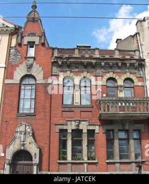 Façade de la maison en pierre, Pologne Banque D'Images