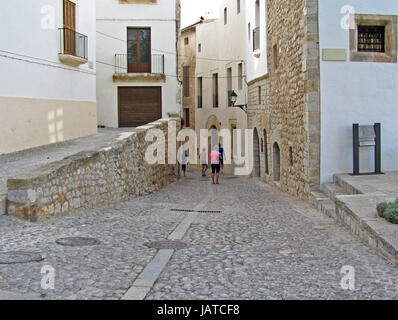 Centre historique, rue ancienne traditionnelle, Ibiza, Iles Baléares Banque D'Images