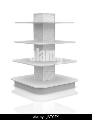 Plateau vide sur blanc backgorund (3d render) Banque D'Images