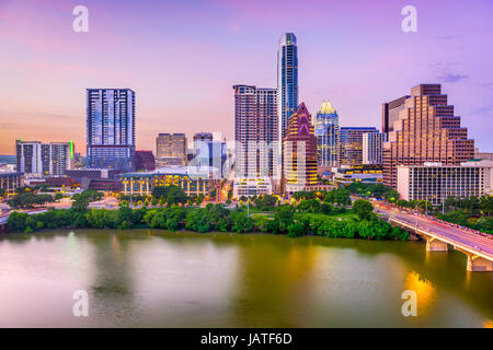 Austin, Texas, USA sur le centre-ville. Banque D'Images