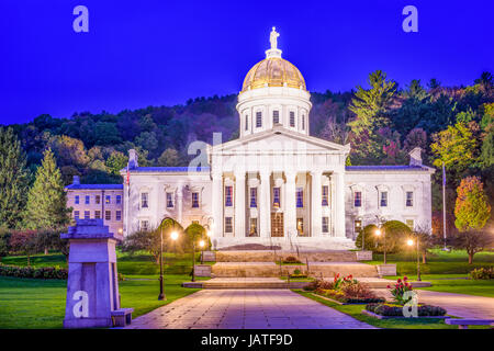 Le Vermont State House à Montpelier, Vermont, USA. Banque D'Images