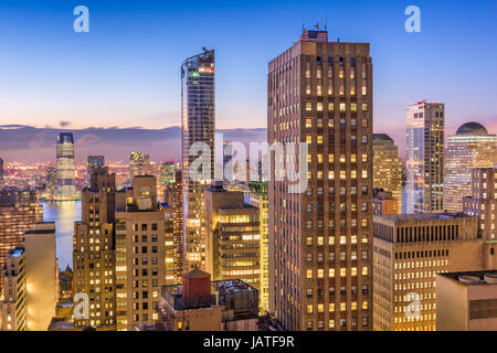 New York City Financial District paysage urbain. Banque D'Images