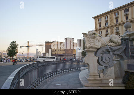 Fontaine de Neptune, Piazza Municipio, Naples Banque D'Images