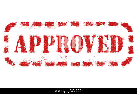 Timbre approuvé sur fond blanc. Beaucoup de détails en haute résolution. Banque D'Images