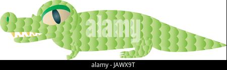 Cute Cartoon Vector Crocodile Illustration de Vecteur