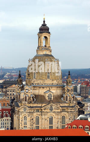 Blick vom Turm der Kreuzkirche de Dresde, Saxe, Allemagne Banque D'Images