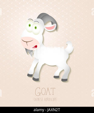 2015 Nouvelle année chinoise de la chèvre et brebis funny cartoon illustration collection zodiaque. Fichier vectoriel EPS10 avec la transparence des couches. Banque D'Images