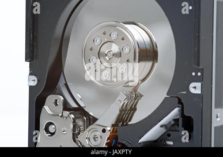 Photo de disque dur sur fond blanc Banque D'Images