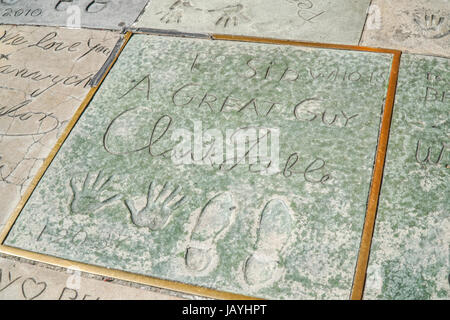 Empreintes et empreintes de mains de Clark Gable au Chinese Theatre à Hollywood - LOS ANGELES - Californie Banque D'Images