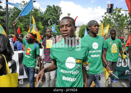 Milan, 20 mai 2017, 'Ensemble sans murs' démonstration pour l'accueil et l'intégration des peuples migrants Banque D'Images