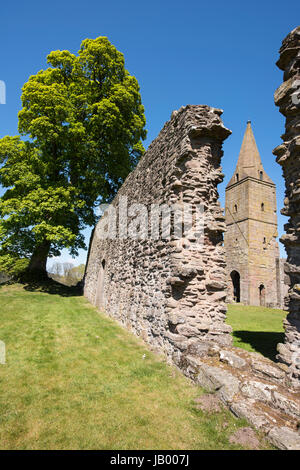 Abbaye de Restenneth près de Forfar, Angus, Scotland. Il est soupçonné d'avoir été fondée par Nechtan, roi des Pictes sur AD 715. Banque D'Images