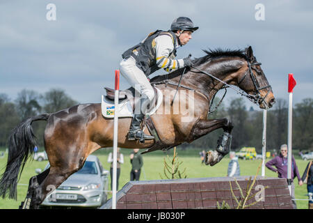 Le cheval et le cavalier à Belton House Horse Trials 2017 Banque D'Images