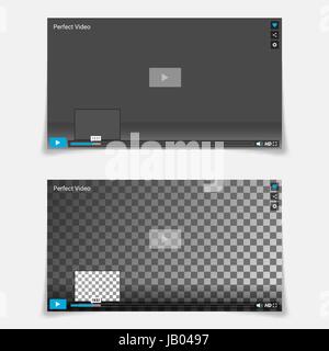 Modèle d'interface lecteur vidéo vecteur. Dans l'interface Flash minimale à la mode style Social. Site Web de l'illustration moderne Illustration de Vecteur