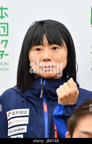 Tokyo, Japon. 8 juin, 2017. Momoko Dekijima : ski para-ski Japon Russie participe à une conférence de presse à Tokyo, au Japon . Credit : AFLO/Alamy Live News Banque D'Images