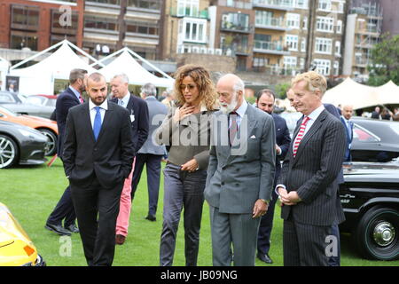 Londres, Royaume-Uni. 8 juin, 2017. Le Prince Michael de Kent s'est rendu au concours de la ville de jardins d'artillerie au HAC pour inspecter les supercars sur les huit mois de juin deux mille dix-sept aussi les voitures anciennes et les motos c'est une collection des meilleurs supercars dont Rolls Royce Silver Ghost Lancia Stratos et le design de pointe de flexion de la photographie LaFerrari par Charlie Ercilla/AlamyLive News Banque D'Images