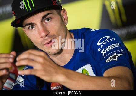 Montmelo, Espagne. Le 08 juin, 2017. # 25 Maverick Viñales (Espagnol) Movistar Yamaha Yamaha MotoGP au cours de la conférence de presse avant le Grand Prix Moto GP de Catalogne, le circuit de Montmelo. Jeudi, Juin 08, 2017. Credit : Gtres InformCión más ComuniCión sur ligne, S.L./Alamy Live News Banque D'Images