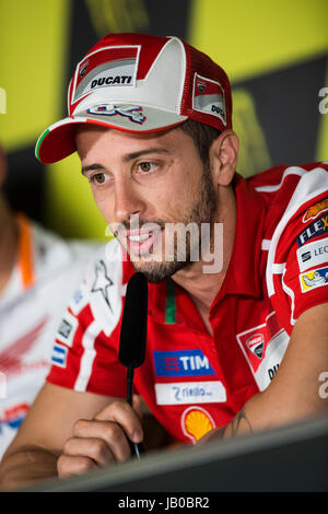 Montmelo, Espagne. Le 08 juin, 2017. # 4 Andrea Dovizioso (Italien) Ducati Team Ducati au cours de la conférence de presse avant le Grand Prix Moto GP de Catalogne, le circuit de Montmelo. Jeudi, Juin 08, 2017. Credit : Gtres InformCión más ComuniCión sur ligne, S.L./Alamy Live News Banque D'Images