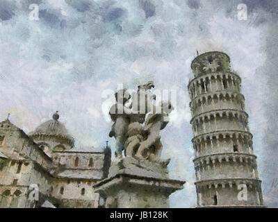 La Piazza dei Miracoli, Pisa, Italie Banque D'Images