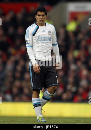 LUIS SUAREZ LIVERPOOL FC OLD TRAFFORD MANCHESTER EN ANGLETERRE 11 Février 2012 Banque D'Images