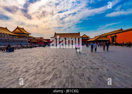 Explorer les touristes en haut de l'Forbiddem Ville. Banque D'Images