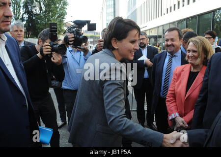 Le ministre de l'Education, Najat Vallaud-Belkacem à l'Université de Lyon.. Banque D'Images